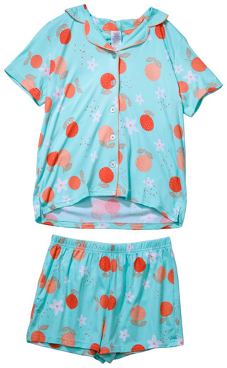 Thumbnail 1: Rene Rofe Rene Rofe Big Girls Orange Print Pajama Set 
