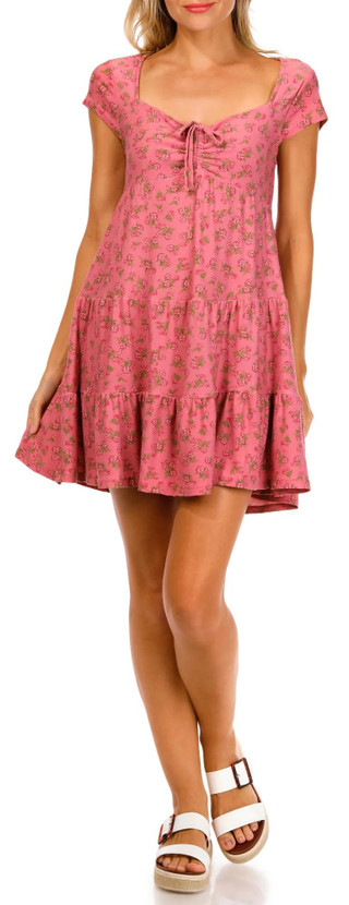 Thumbnail 2: Derek Heart Derek Heart Juniors Tiered Short Sleeve Mini Dress 