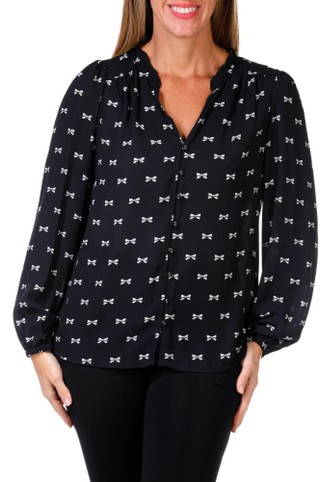 Thumbnail 1: Zac & Rachel Zac & Rachel Womens Long Sleeve Bow Print Top 