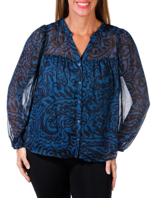 Thumbnail 1: Zac & Rachel Zac & Rachel Womens Long Sleeve Lurex Chiffon Top 