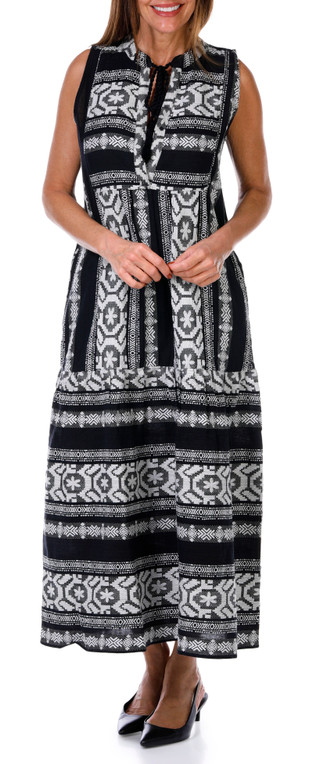 Thumbnail 2: ELAN Elan Womens Sleeveless Arrow Tiered Maxi Dress 