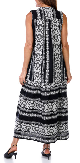 Thumbnail 4: ELAN Elan Womens Sleeveless Arrow Tiered Maxi Dress 