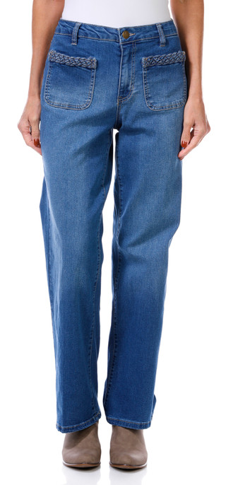 Thumbnail 1: D. Jeans D.Jeans Womens Braided Pocket Wide Leg Jeans 