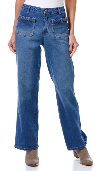 Thumbnail 3: D. Jeans D.Jeans Womens Braided Pocket Wide Leg Jeans 