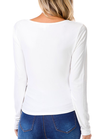 Thumbnail 3: 7TH & HUDSON 7th & Hudson Juniors Long Sleeve V-Neck Top 