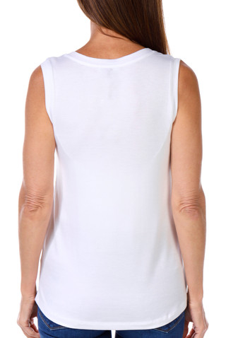 Thumbnail 3: CARMEN MARC VALVO Carmen Marc Valvo Womens Solid Stud Scoop Neck Tank Top 