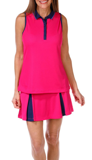 Thumbnail 3: PGA TOUR PGA TOUR Womens Active Sleeveless Airflux Polo Tank Top 