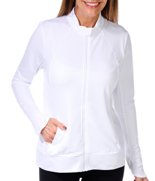 Thumbnail 1: PGA TOUR PGA Tour Womens Golf Long Sleeve Textured Light Zip Jacket 
