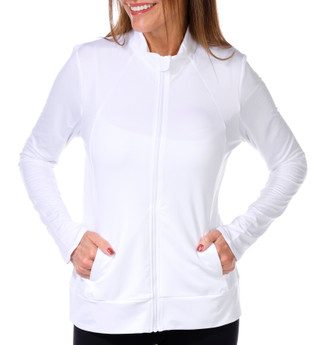 Thumbnail 3: PGA TOUR PGA Tour Womens Golf Long Sleeve Textured Light Zip Jacket 