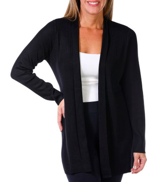 Thumbnail 1: Cyrus Cyrus Womens Long Sleeve Ribbed Long Open Front Cardigan 