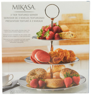 Thumbnail 1: Mikasa Mikasa 14.25 in Textured Stainless Steel 3-Tier Server 
