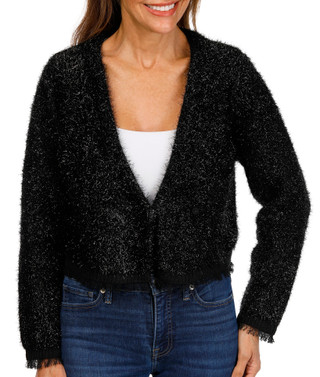 Thumbnail 1: BY TOGETHER By Together Juniors Long Sleeve Shimmer Cardigan 
