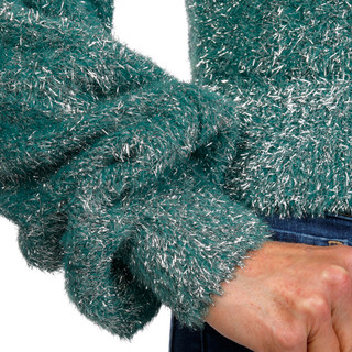 Thumbnail 2: BY TOGETHER By Together Juniors Long Sleeve Pullover Shimmer Sweater 