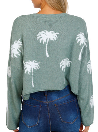 Thumbnail 2: MOON & MADISON Moon & Madison Juniors Long Sleeve Palm Pullover Top 