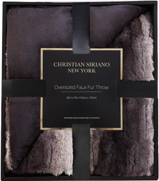 Thumbnail 1: Christian Siriano NY Christian Siriano NY Chevron Faux Fur Throw 