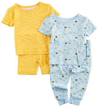 Thumbnail 1: Little Me Little Me Baby Girls 4 Pc Short Sleeve Pajama Set 