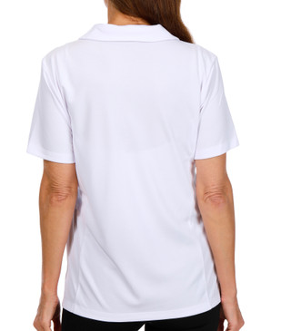 Thumbnail 2: Coral Bay Golf Coral Bay Golf Womens Short Sleeve Pique V Neck Polo Top 
