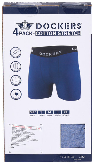 Thumbnail 3: Dockers Dockers Mens 4 pk Cotton Stretch Boxer Briefs 