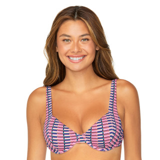Thumbnail 1: RAISINS Raisins Juniors Pink Print Bikini Top 