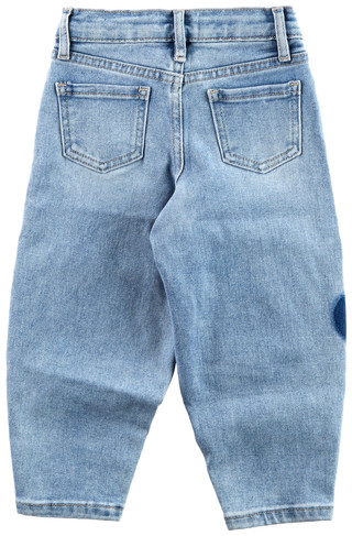 Thumbnail 2: YMI YMI Little Girls Medium Wash Barrel Heart Denim Jeans 