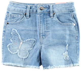 Thumbnail 1: YMI YMI Big Girls Butterfly Light Wash Denim Shorts 