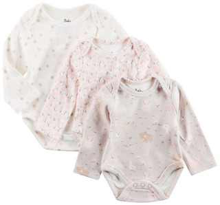 Thumbnail 1: Baby Essentials Baby Essentials Baby Girl 3 Pk Super Cozy Bodysuit Set 