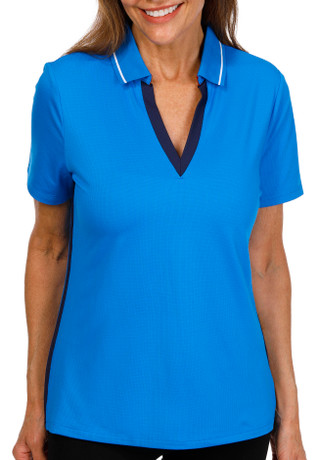 Thumbnail 1: PGA TOUR PGA Tour Womens Active Short Sleeve Polo Colorblock Top 
