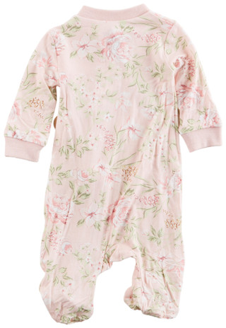 Thumbnail 2: Baby Essentials Baby Essentials Baby Girl 2 Pc Footed Sleeper & Hat Set 