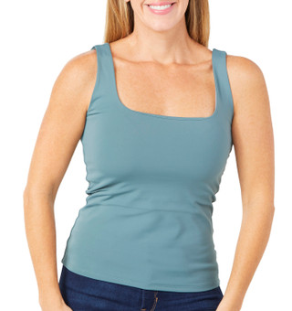 Thumbnail 1: Express Womens Solid Compression Scoop Tank Top 