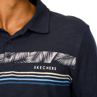Thumbnail 2: Skechers Skechers Mens Tropical Breeze Stripe Polo Shirt 