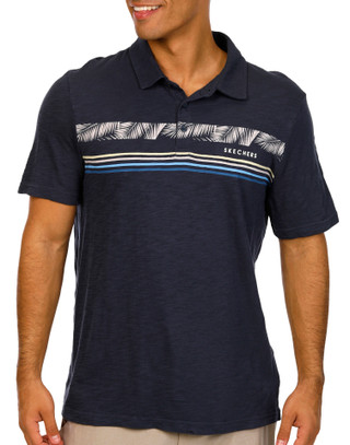 Thumbnail 1: Skechers Skechers Mens Tropical Breeze Stripe Polo Shirt 