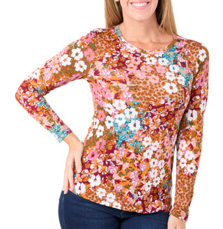 Thumbnail 1: Blue Sol Blue Sol Womens Jade Patchwork Long Sleeve Top 