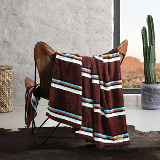Thumbnail 9: Wrangler Western Saddle Stripe Ultra Soft Plush Fleece Blanket 