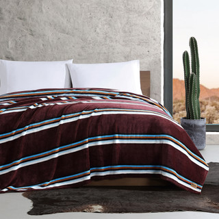 Thumbnail 20: Wrangler Western Saddle Stripe Ultra Soft Plush Fleece Blanket 