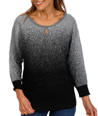 Thumbnail 1: BIRCH NY Birch NY Womens Long Sleeve Keyhole Glitz Glam Sweater 