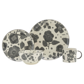 Thumbnail 2: Baum Baum Legacy Grey Floral 16 pc Dinnerware Set 