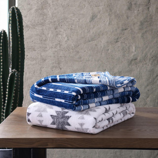 Thumbnail 2: Wrangler Logan Stripe Ultra Soft Plush Fleece Reversible Throw 