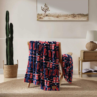 Thumbnail 5: Wrangler Knockin Boots Ultra Soft Plush Fleece Reversible Throw 