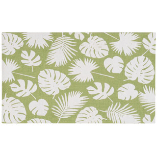 Thumbnail 1: Nourison Nourison 27x45 Tybee Green Leaf Print Accent Rug 