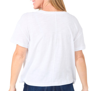 Thumbnail 2: Blue Sol Blue Sol Womens Solid Luxey Short Sleeve Crop Top 