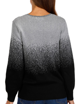Thumbnail 2: BIRCH NY Birch NY Womens Long Sleeve V-Neck Glitz Glam Sweater 
