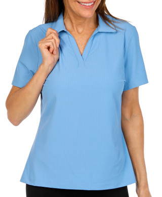 Thumbnail 1: Lillie Green Lillie Green Womens Ribbed Short Sleeve Polo Top 