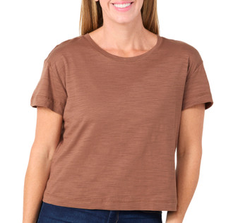 Thumbnail 1: Blue Sol Blue Sol Petite Solid Luxey Short Sleeve Crop Top 