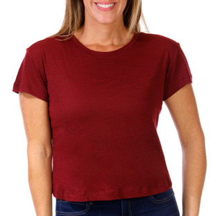 Thumbnail 1: Blue Sol Blue Sol Petite Solid Luxey Short Sleeve Crop Top 