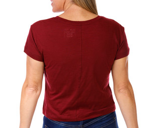 Thumbnail 2: Blue Sol Blue Sol Petite Solid Luxey Short Sleeve Crop Top 