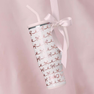Thumbnail 6: Swig Swig 30 oz Pink Bows Stainless Steel Mega Mug Tumbler 