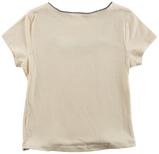 Thumbnail 2: DREAMGIRL Dream Girl Big Girls Short Sleeve Square Neck Ribbed Top 