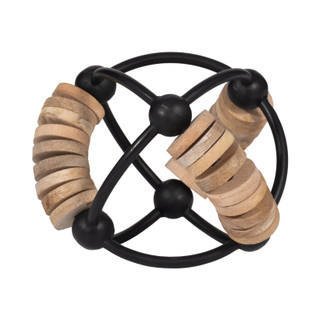 Thumbnail 1: Sagebrook Home Sagebrook Home 6 in Wood & Metal Orb Home Accent 