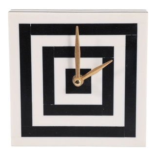 Thumbnail 3: Sagebrook Home Sagebrook Home 5 in Square Striped Clock Home Accent 