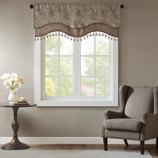 Thumbnail 1: Madison Park Madison Park Aubrey Beaded Window Valance 